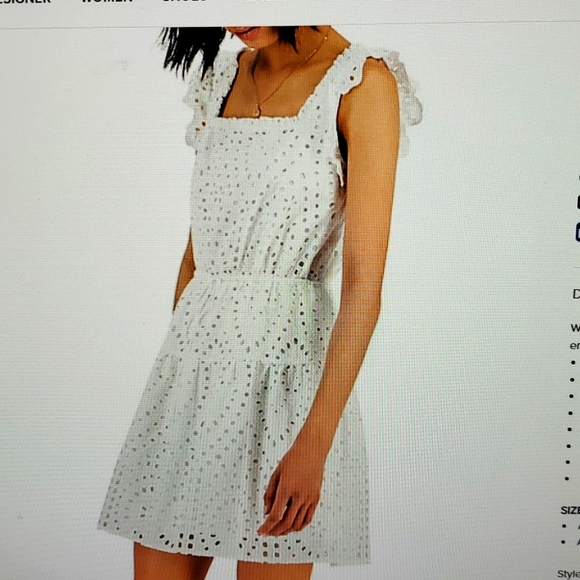 INC International Concepts Dresses & Skirts - New white eyelet summer dress with ruffles large cotton. S1